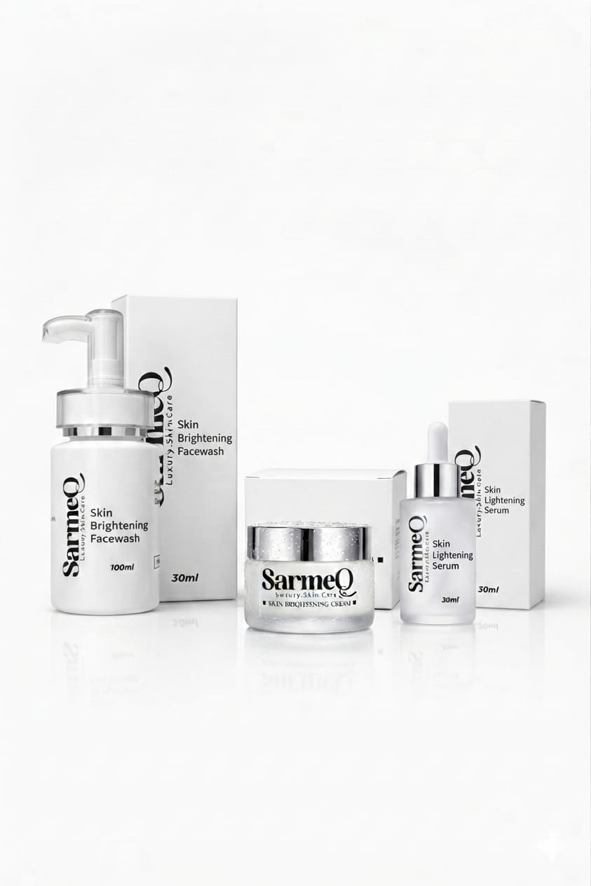 SarmeQ Brightening Glow Combo – Facewash + Lightening Serum + Brightening Cream